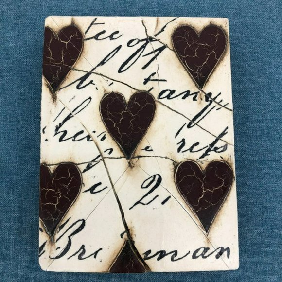 Sid Dickens Black Hearts with Script Ceramic Tile retired - Picture 1 of 7